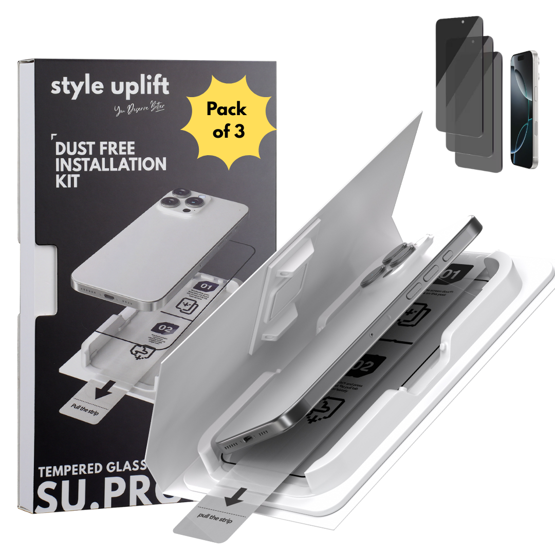 3-Pack Ultra+ HD Privacy tempered glass